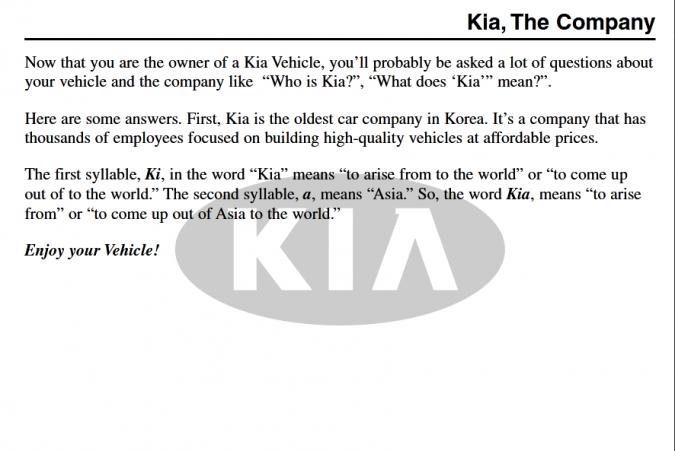 2005 Kia Rio Owner’s Manual Image