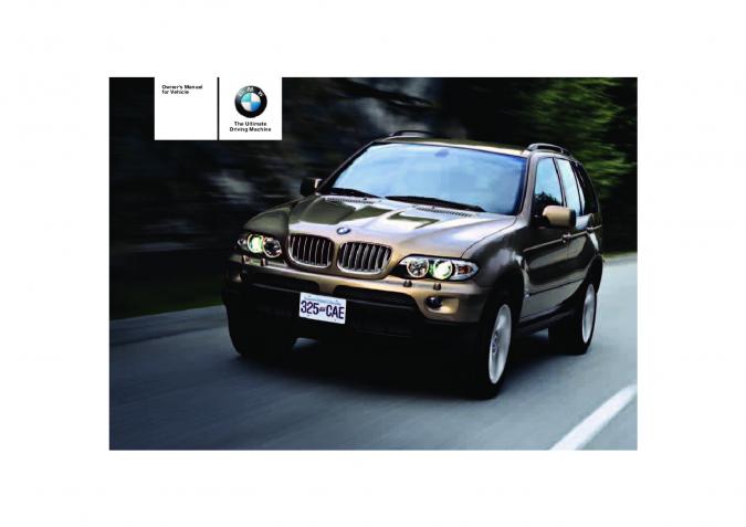 2006 BMW X5 3.0i Owner’s Manual Image