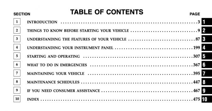 2006 Chrysler Town and Country Owner’s Manual Image