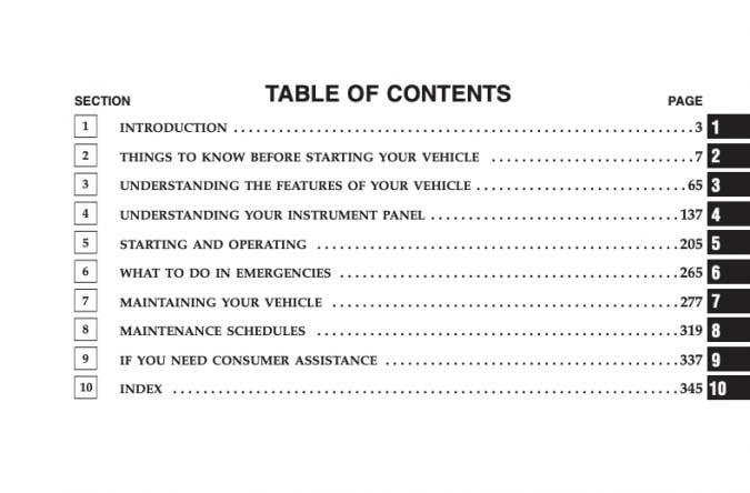 2007 Dodge Caliber Owner’s Manual Image
