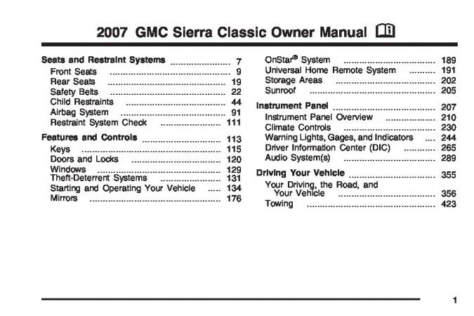 2007 GMC Sierra Owner’s Manual Image