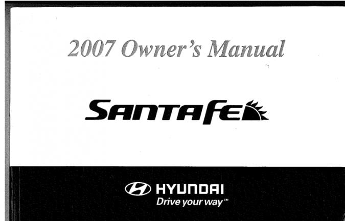 2007 Hyundai Santa Fe Owner’s Manual Image
