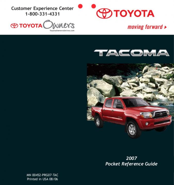 2007 Toyota Tacoma Owner’s Manual Image