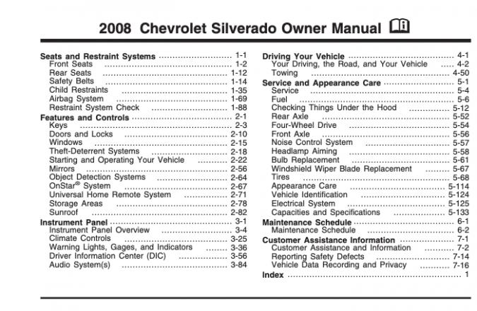 2008 Chevrolet Silverado 1500 Owner’s Manual Image