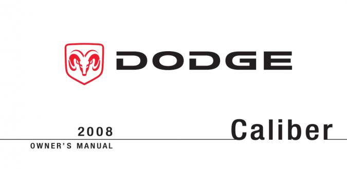 2008 Dodge Caliber Owner’s Manual Image