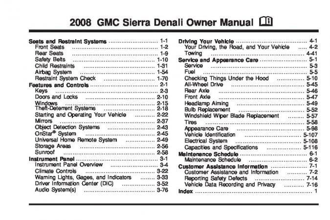 2008 GMC Sierra Owner’s Manual Image