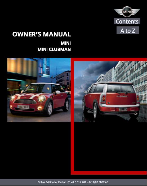 2008 Mini Clubman Owner’s Manual Image