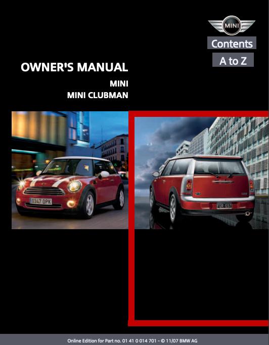 2008 Mini/ Mini Clubman Owner’s Manual Image