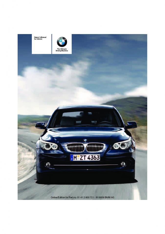 2009 BMW 5-Series Owner’s Manual Image