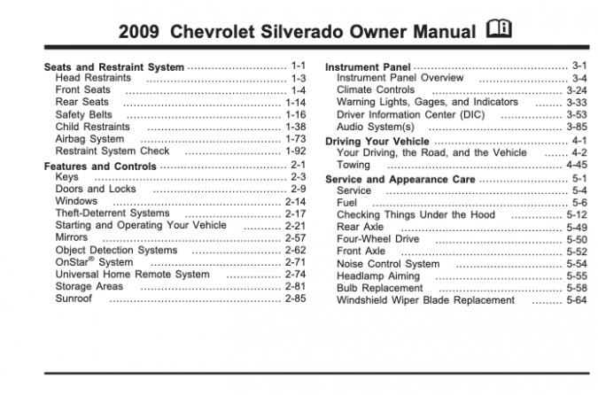 2009 Chevrolet Silverado 1500 Owner’s Manual Image