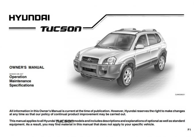 2009 Hyundai Tucson Owner’s Manual Image