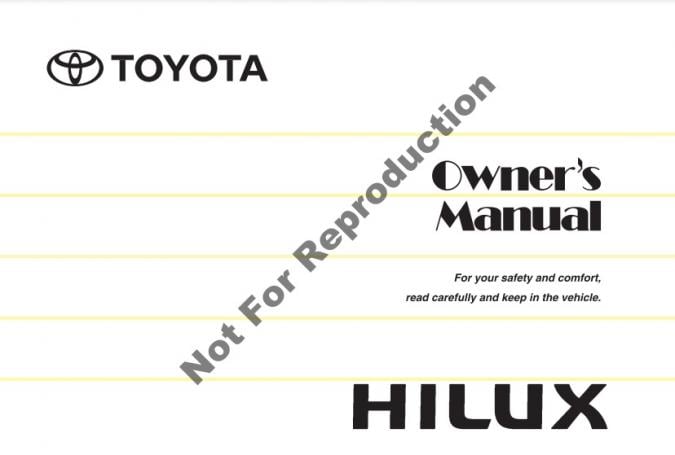 2009 Toyota Hilux Owner’s Manual Image