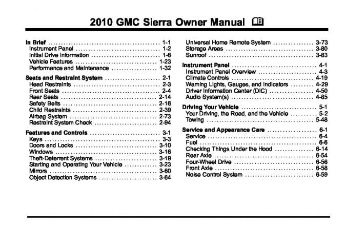 2010 GMC Sierra Owner’s Manual Image