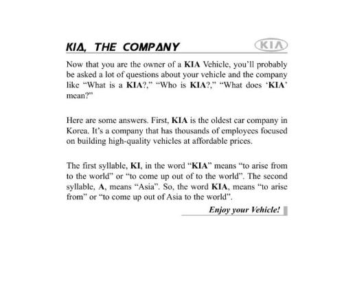 2010 KIA Sorento Owner’s Manual Image