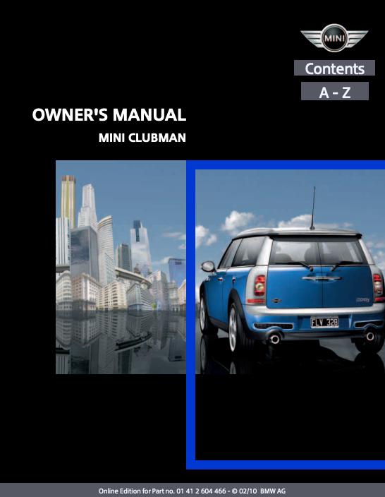2010 Clubman with Mini Connected Owner’s Manual Image