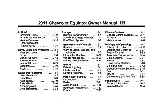 2011 Chevrolet Equinox Owner’s Manual Image