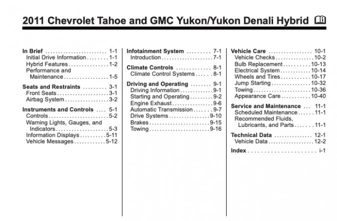 2011 Chevrolet Tahoe/Suburban Owner’s Manual Image
