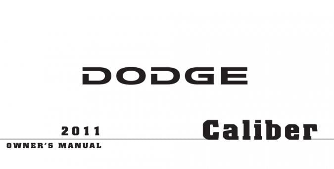 2011 Dodge Caliber Owner’s Manual Image