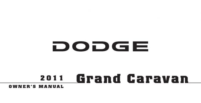 2011 Dodge Caravan Owner’s Manual Image