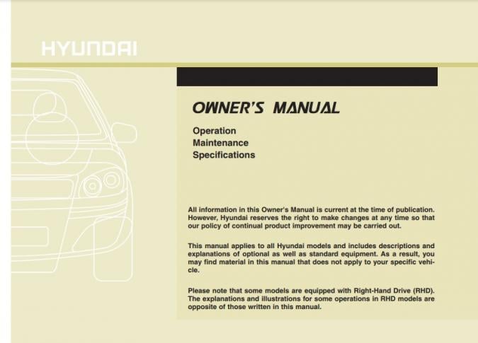 2011 Hyundai i30 Owner’s Manual Image