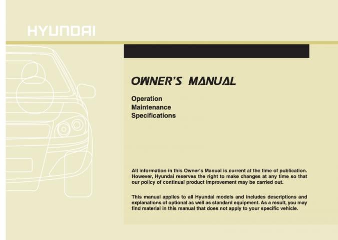 2011 Hyundai Tucson Owner’s Manual Image