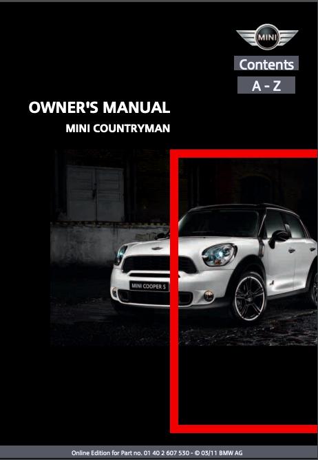 2011 Countryman with Mini Connected Owner’s Manual Image