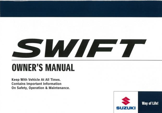 2011 Suzuki Swift Owner’s Manual Image