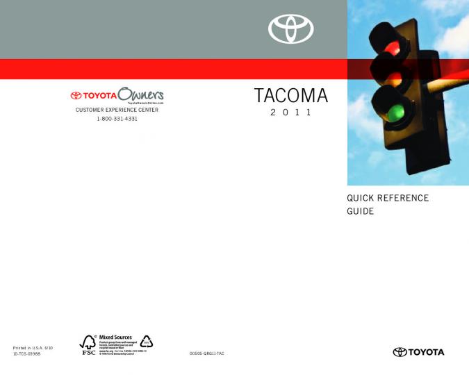 2011 Toyota Tacoma Owner’s Manual Image