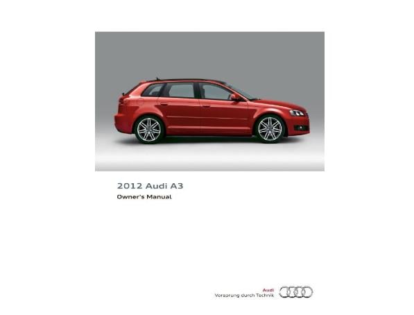 2012 Audi A3 Owner’s Manual Image
