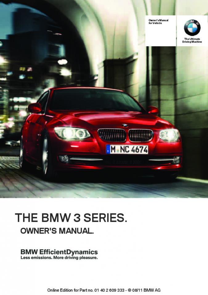 2012 BMW 3-Series Owner’s Manual Image
