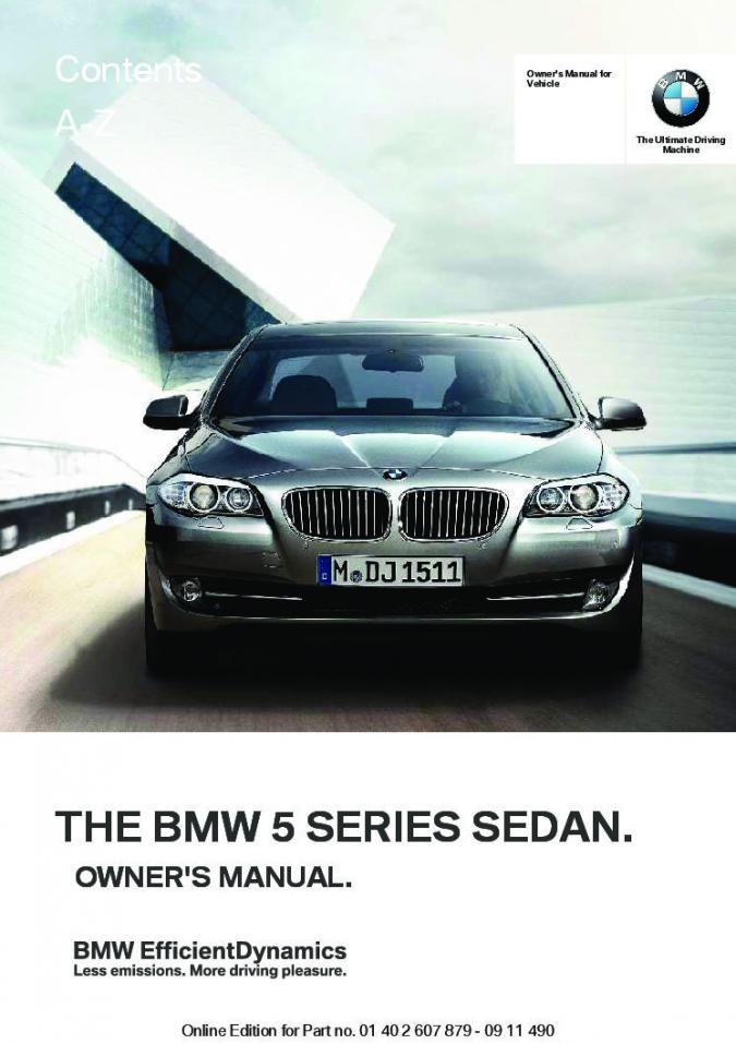 2012 BMW 5-series Owner’s Manual Image