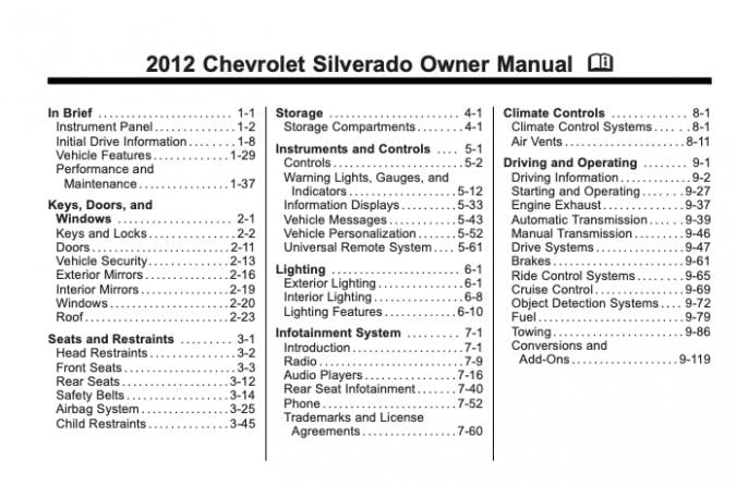 2012 Chevrolet Silverado 1500 Owner’s Manual Image