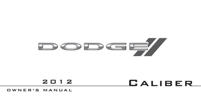 2012 Dodge Caliber Owner’s Manual Image