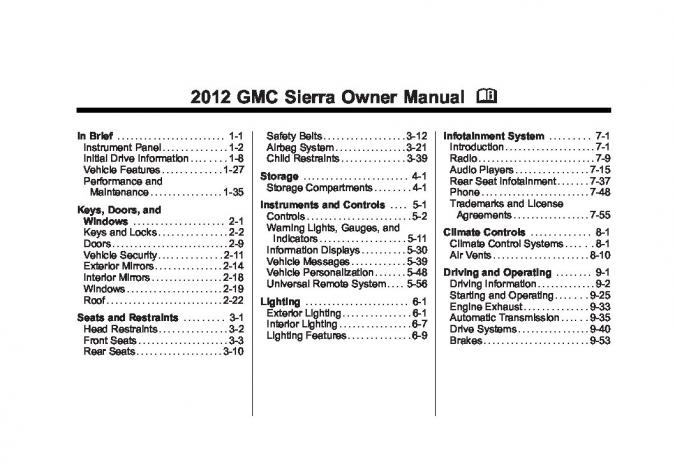 2012 GMC Sierra Owner’s Manual Image