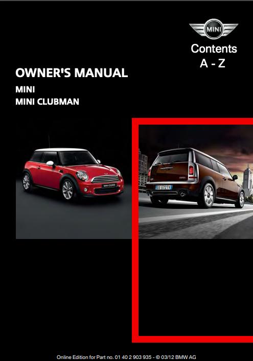 2012 Mini Clubman Owner’s Manual Image
