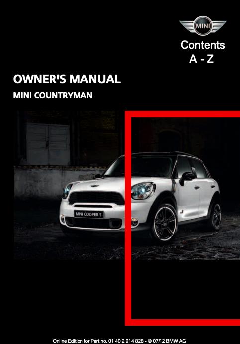 2012 Countryman with Mini Connected Owner’s Manual Image