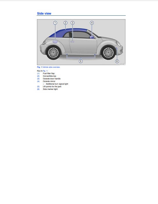 2012 Volkswagen Beetle Convertible Owner’s Manual Image