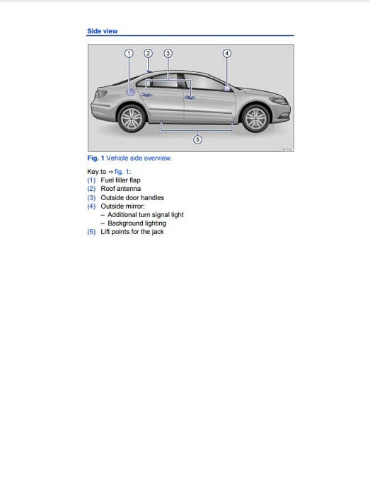2012 Volkswagen CC Owner’s Manual Image