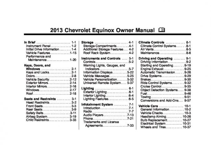 2013 chevrolet equinox Owner’s Manual Image