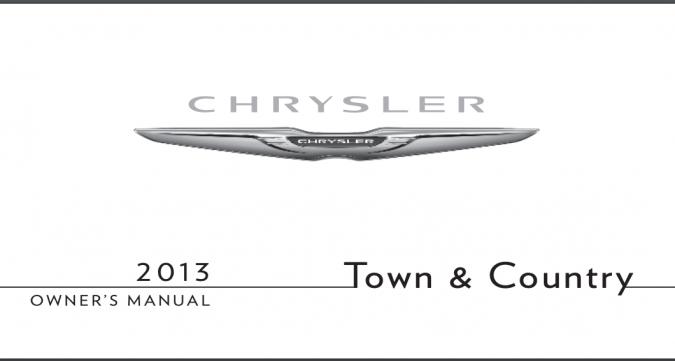 2013 Chrysler Town and Country Owner’s Manual Image