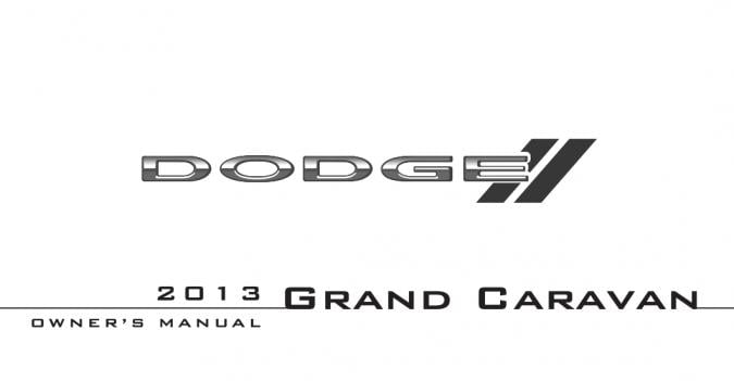 2013 Dodge Caravan Owner’s Manual Image