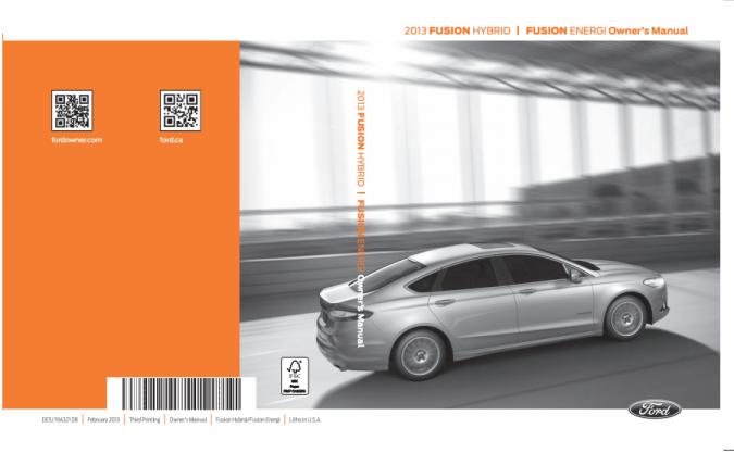 2013 Ford Fusion Hybrid Owner’s Manual Image