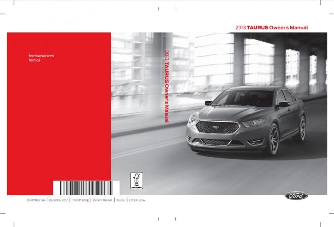 2013 Ford Taurus Owner’s Manual Image