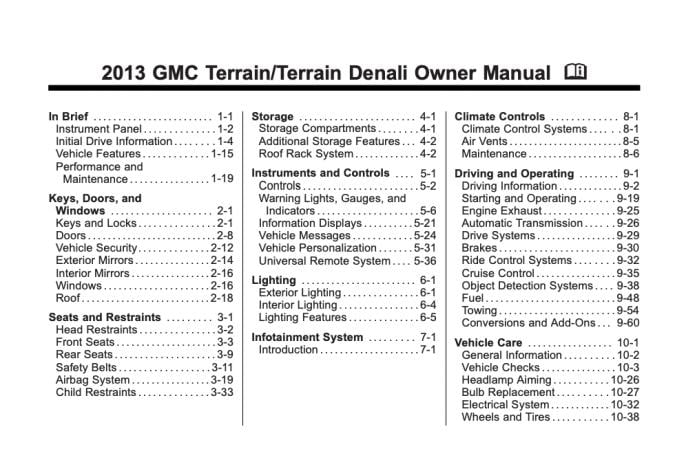 2013 GMC Terrain Owner’s Manual Image