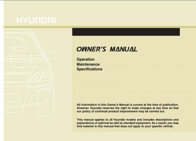 2013 Hyundai Tucson Owner’s Manual Image