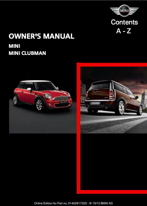 2013 Mini/ Mini Clubman Owner’s Manual Image