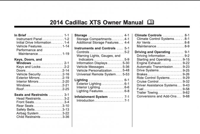 2014 Cadillac XTS Owner’s Manual Image