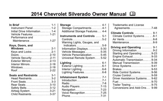 2014 Chevrolet Silverado 3500 Owner’s Manual Image