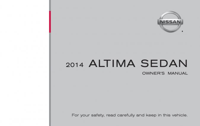 2014 Nissan Altima Sedan Owner’s Manual Image