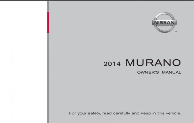 2014 Nissan Murano Owner’s Manual Image